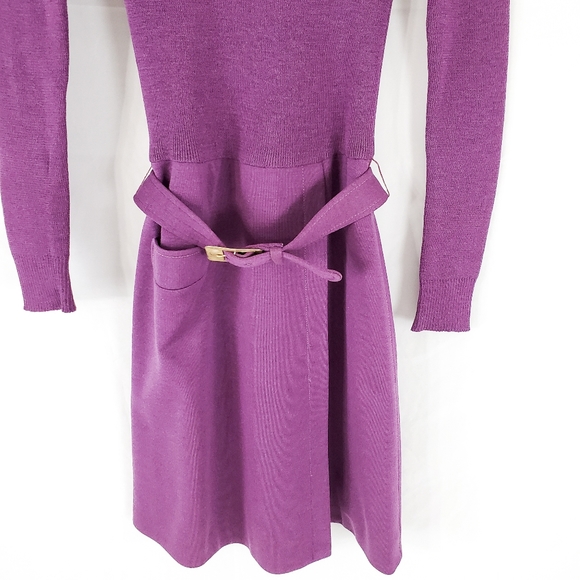 Vintage Alvin's Wool Dress Purple Size 8 - Picture 6 of 15
